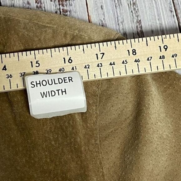 VENEZIA Womens Suede Leather Jacket Size 14/16 Beige Button Down‎ - Picture 8 of 12